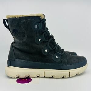 Sorel Women's Explorer II Joan Faux Fur Winter Boots Grill/Fawn Size 8.5